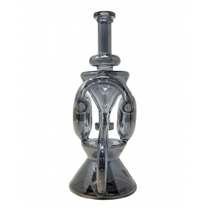 9" Electro Plated Showerhead Perc Double Wheel Chamber Recycler Water Pipe - [WCG20-0048]